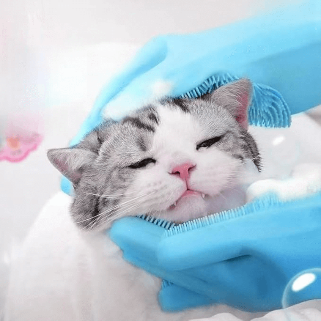 Soft Dog Cat Grooming Golve with Dense Cleaning Brushes