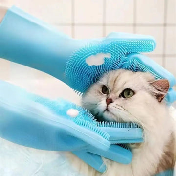Soft Dog Cat Grooming Golve with Dense Cleaning Brushes